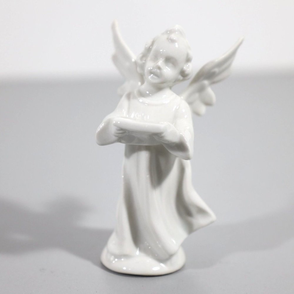 4/$20 Vtg Porcelain Angel Cherub Singing Reading Statue Figure 3.25 in
